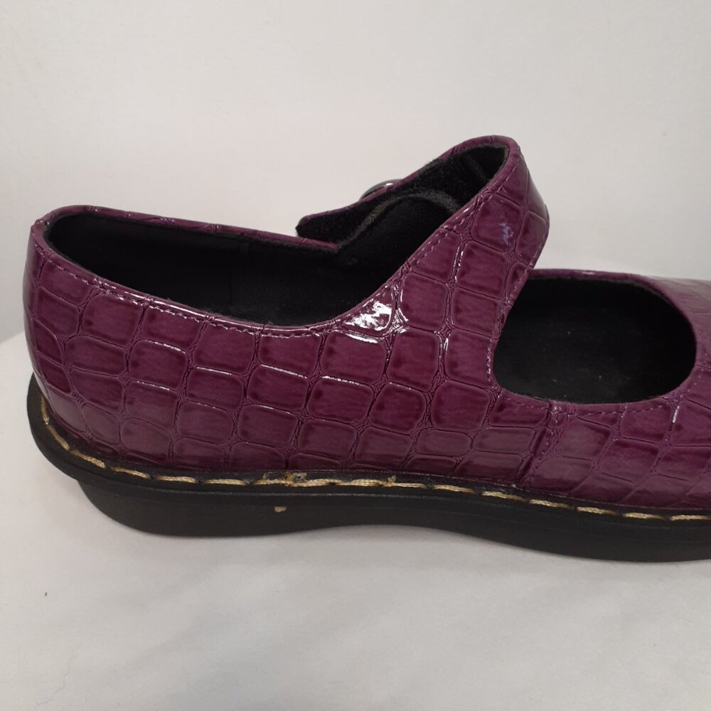 NWOB xeyes Girls Dress Shoes Mary Janes Faux Patent Leather SZ 2 Purple & Black - Picture 6 of 12